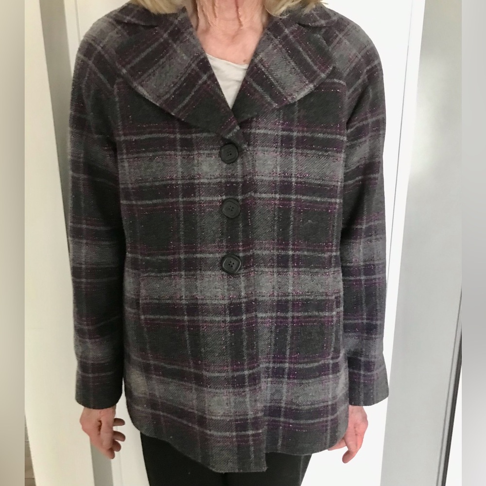 Pendleton Purple Gray Plaid Wool Button Down Jack… - image 4